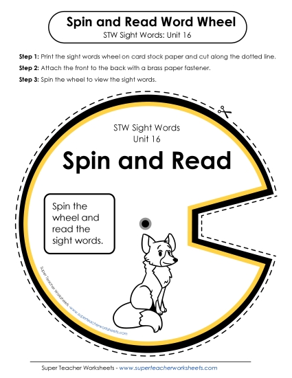 Reading Practice Tools - Spin and Read (Unit 16) Reading Practice Tools - Spin and Read (Unit 16)