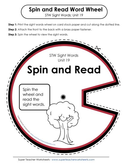 Sample Worksheet Images - Spin and Read (Unit 19)