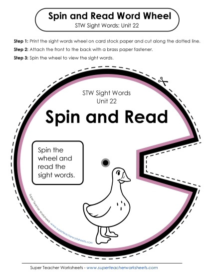 Reading Practice Tools - Spin and Read (Unit 22) Reading Practice Tools - Spin and Read (Unit 22)