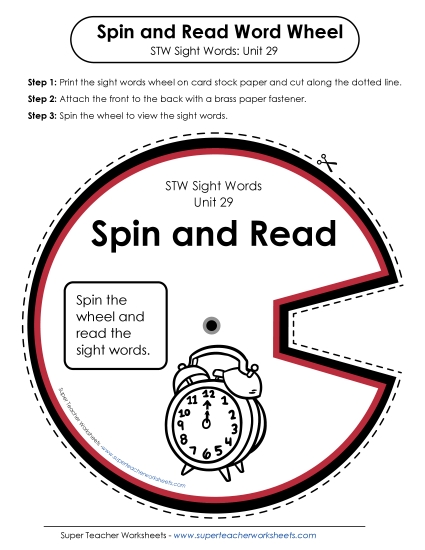 Reading Practice Tools - Spin and Read (Unit 29) Reading Practice Tools - Spin and Read (Unit 29)