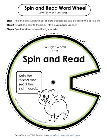 Reading Practice Tools - Spin and Read (Unit 3)