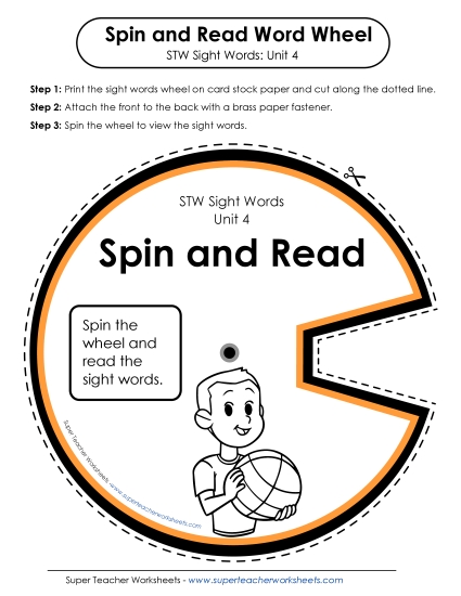 Reading Practice Tools - Spin and Read (Unit 4)