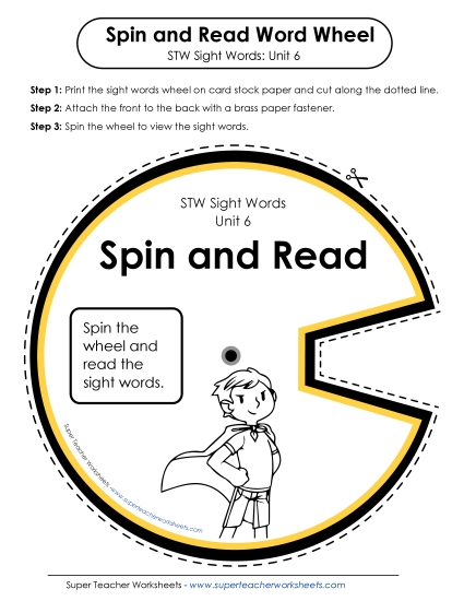 Reading Practice Tools - Spin and Read (Unit 6)