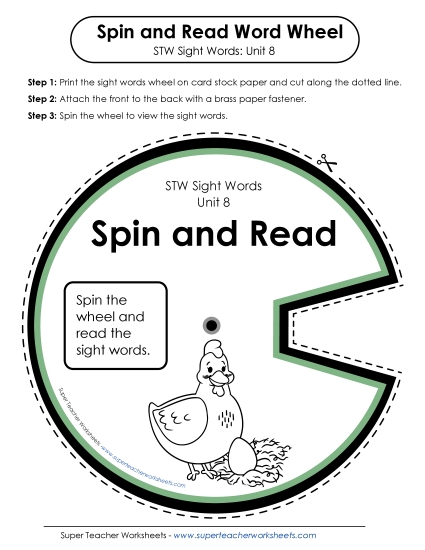 Reading Practice Tools - Spin and Read (Unit 8) Reading Practice Tools - Spin and Read (Unit 8)