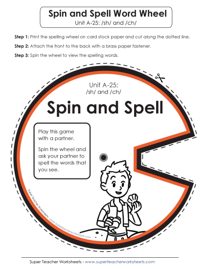 Flashcards, Word Wheel, and Slider - Spin and Spell (A-25)