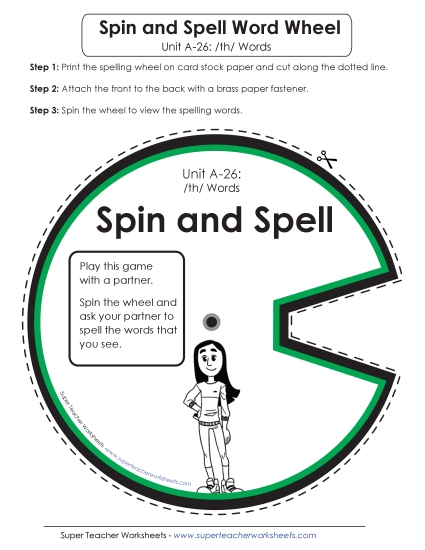 Flashcards, Word Wheel, and Slider - Spin and Spell (A-26)