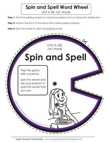Flashcards, Word Wheel, and Slider - Spin and Spell (A-28)