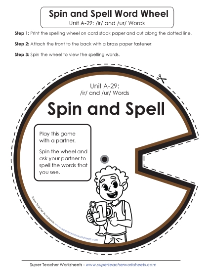 Flashcards, Word Wheel, and Slider - Spin and Spell (A-29)
