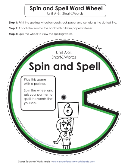 Flashcards, Word Wheel, and Slider - Spin and Spell (A-3)