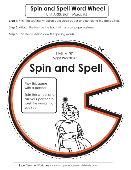Flashcards, Word Wheel, and Slider - Spin-and-Spell (A-30)