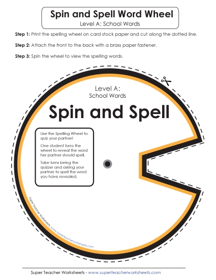 Flashcards, Word Wheel, and Slider - Spin and Spell (A-School Words) Flashcards, Word Wheel, and Slider - Spin and Spell (A-School Words)