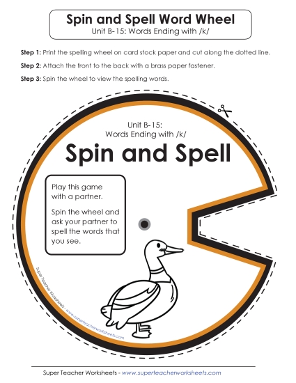Flashcards, Word Wheel, and Slider - Spin and Spell (B-15) Flashcards, Word Wheel, and Slider - Spin and Spell (B-15)