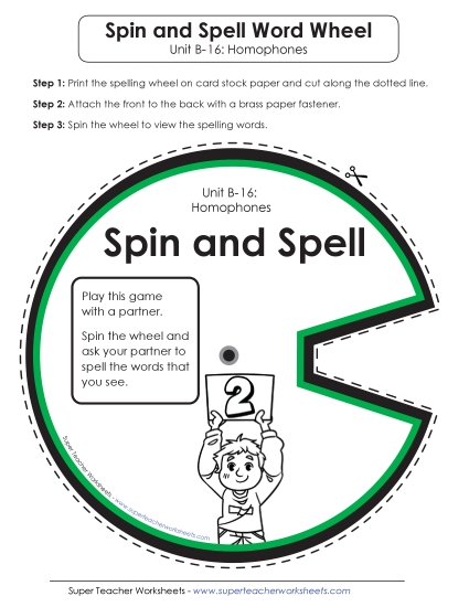 Flashcards, Word Wheel, and Slider - Spin and Spell (B-16)