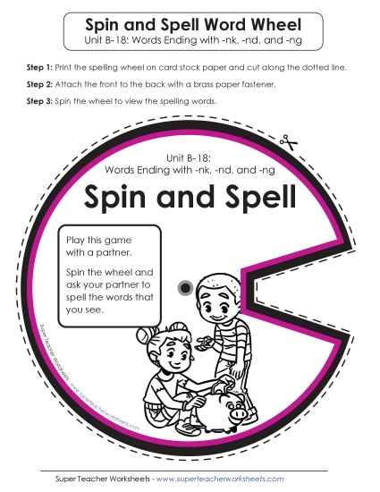 Flashcards, Word Wheel, and Slider - Spin and Spell (B-18)