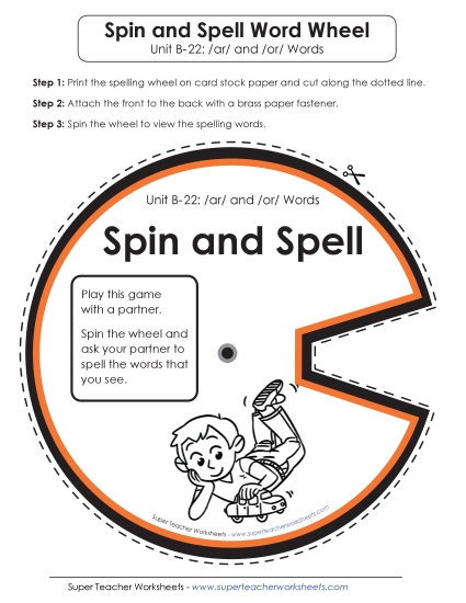 Flashcards, Word Wheel, and Slider - Spin and Spell (B-22)
