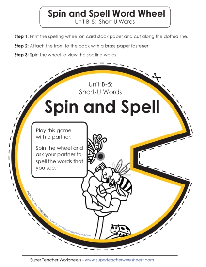 Flashcards, Word Wheel, and Slider - Spin and Spell (B-5)