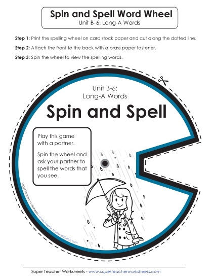 Flashcards, Word Wheel, and Slider - Spin and Spell (B-6)