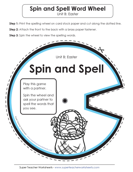 Flashcards, Word Wheel, and Slider - Spin-and-Spell (B-Easter) Flashcards, Word Wheel, and Slider - Spin-and-Spell (B-Easter)