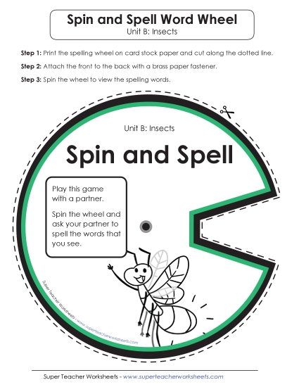 Flashcards, Word Wheel, and Slider - Spin and Spell (B-Insect Words) Flashcards, Word Wheel, and Slider - Spin and Spell (B-Insect Words)