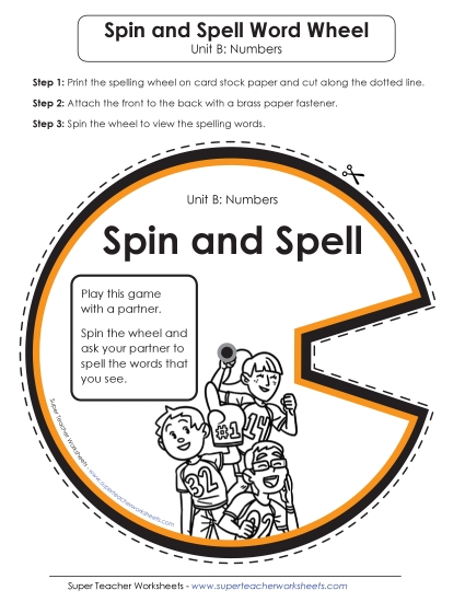 Flashcards, Word Wheel, and Slider - Spin and Spell (B-Number Words) 