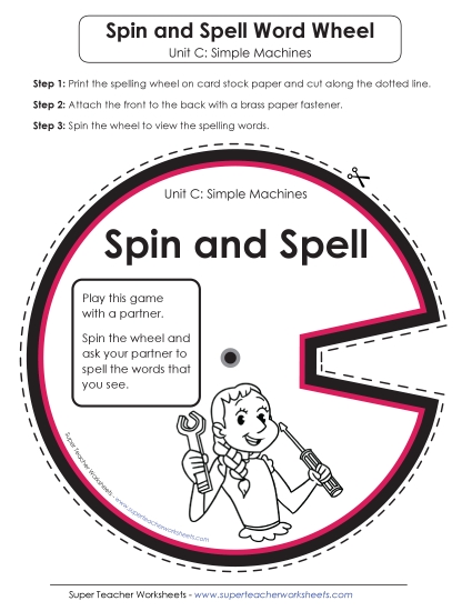 Flashcards and Word Wheel - Spin and Spell (C-Simple Machines Words) Flashcards and Word Wheel - Spin and Spell (C-Simple Machines Words)