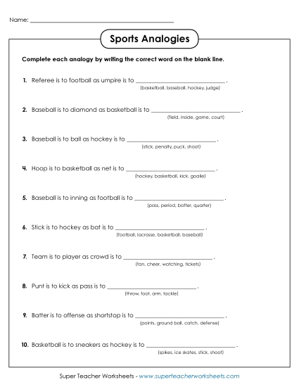 Sports Analogies
