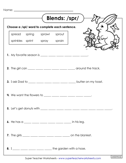 Worksheets - Spr- Sentences