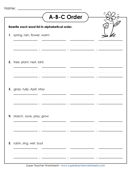 ABC Order - Spring ABC Order (Basic)
