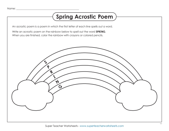 Poetry Writing - Spring Acrostic Poem Writing Poetry Writing - Spring Acrostic Poem Writing