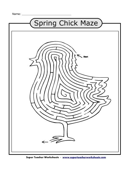 Sample Worksheet Images - Spring Chick Maze Sample Worksheet Images - Spring Chick Maze