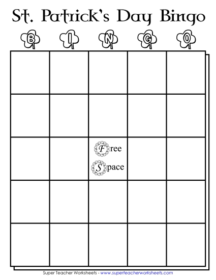 Puzzles & Games - St. Patrick's Day Bingo Game