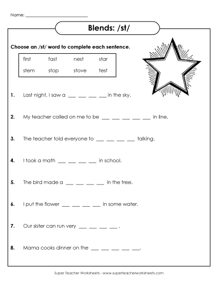 Worksheets - ST Sentences