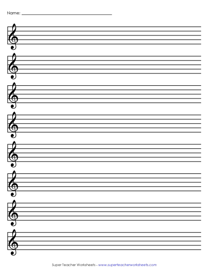 Blank Staff Paper - Staff Paper (Treble) Blank Staff Paper - Staff Paper (Treble)