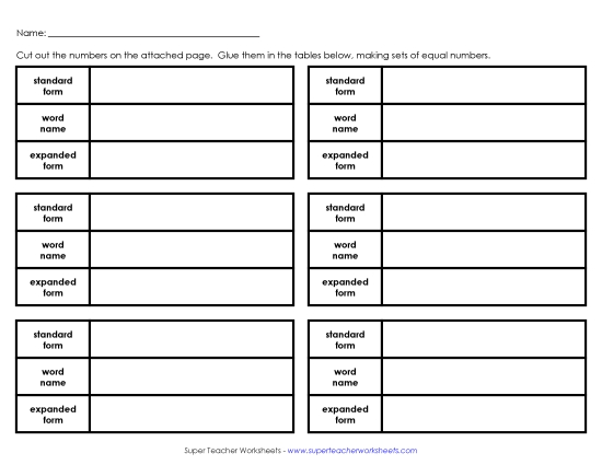 Place Value - Standard Form - Word Name - Expanded