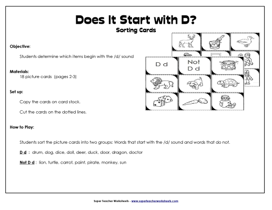 Card Games & Sorts - Starts With D - Sort