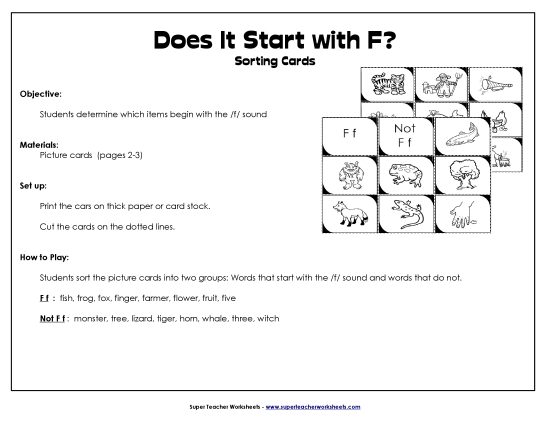 Card Games & Sorts - Starts With F - Sort
