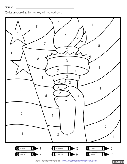 Color by Number - Statue of Liberty Color-by-Number Color by Number - Statue of Liberty Color-by-Number