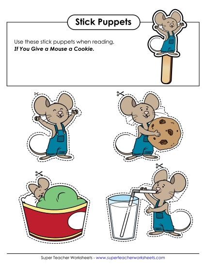 Cut and Glue Activities - Stick Puppets: Mouse Cut and Glue Activities - Stick Puppets: Mouse
