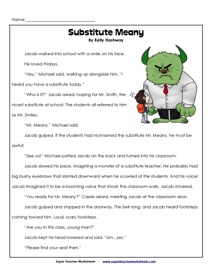 Fiction Stories - Substitute Meany