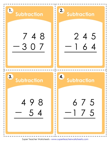 Subtraction: 3-Digit Subtraction: 3-Digit