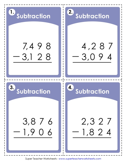 Subtraction: 4-Digit Subtraction: 4-Digit