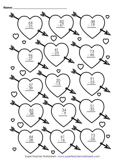 Valentine Subtraction - Subtraction: Valentine Math Picture Valentine Subtraction - Subtraction: Valentine Math Picture