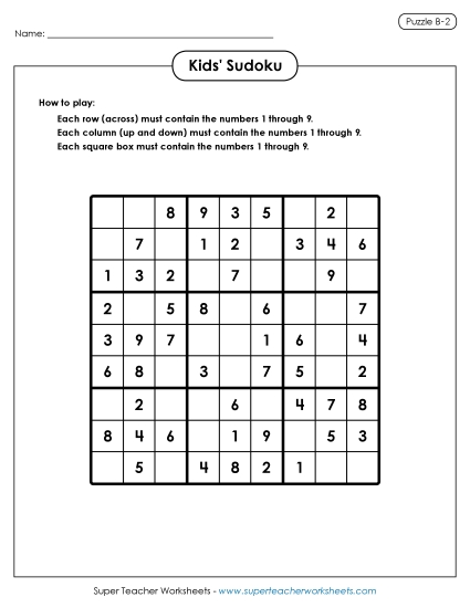 Sudoku for Kids Puzzle B-2