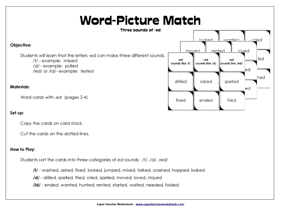 Suffixes - Suffix -ed: Word Sort