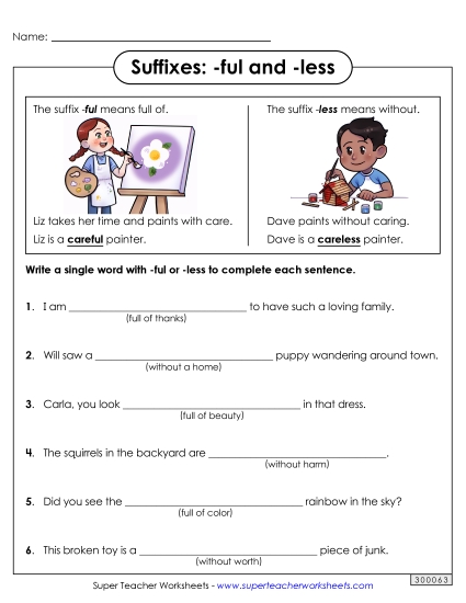 Suffixes - Suffixes -ful and -less Suffixes - Suffixes -ful and -less