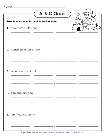 Basic ABC Order (First Letter Only) - Summer ABC Order (Basic) Basic ABC Order (First Letter Only) - Summer ABC Order (Basic)