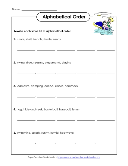 Intermediate ABC Order (Second & Third Letter) - Summer ABC Order (Intermediate) Intermediate ABC Order (Second & Third Letter) - Summer ABC Order (Intermediate)