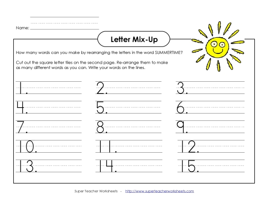 Puzzles & Activities - Summer Letter Mix-Up (Primary) Puzzles & Activities - Summer Letter Mix-Up (Primary)