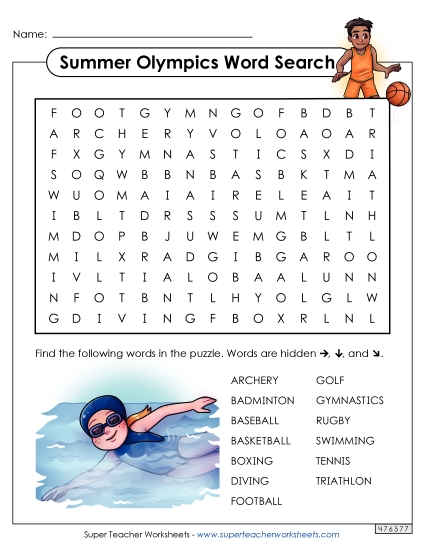 Intermediate (Grades 3-6) - Summer Olympics