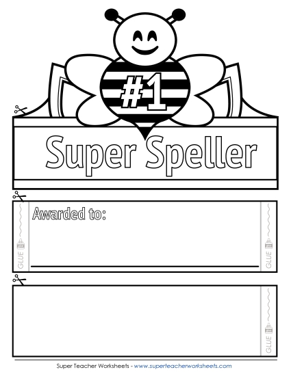 Award Crowns/Hats - Super Speller (B&W)